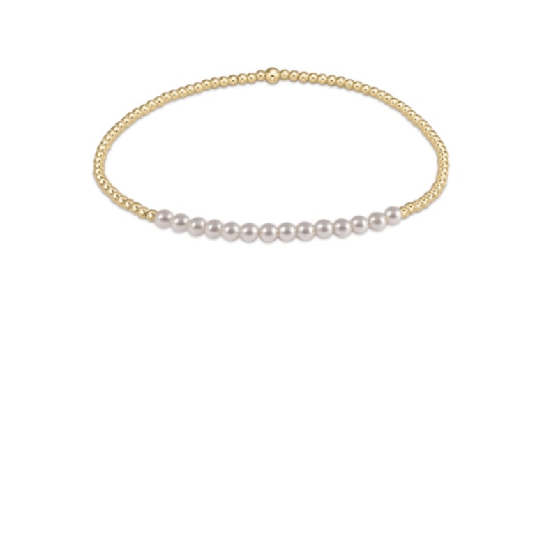 Gold Bliss 2mm Bead Bracelet – Pearl