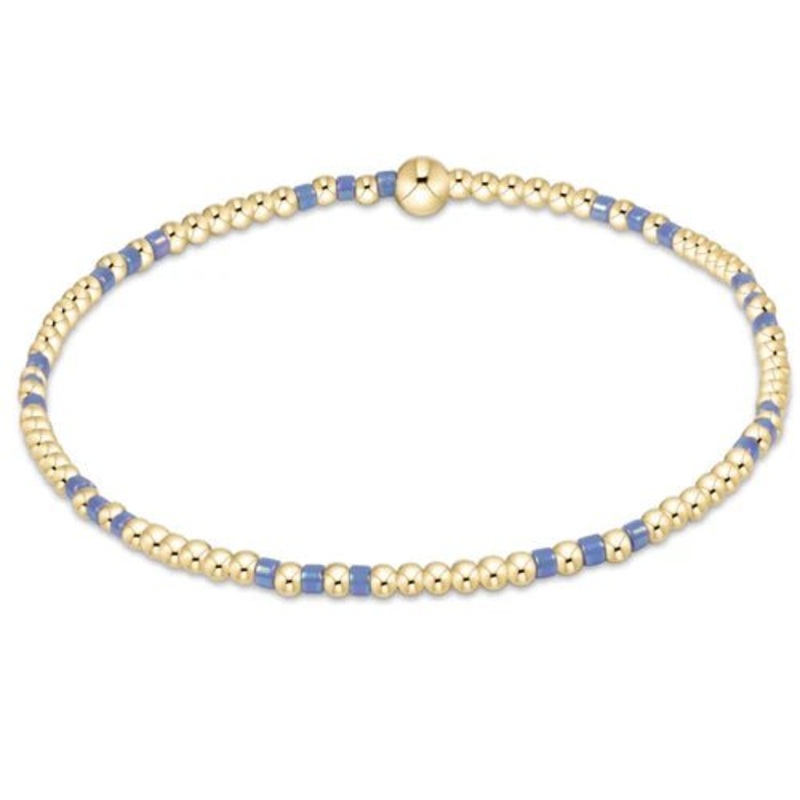 Hope Joy Pattern 2mm Bead Bracelet – Bright Blue