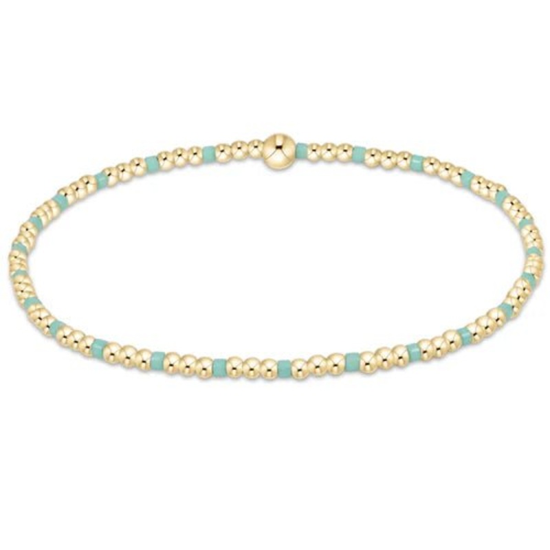 Hope Joy Pattern 2mm Bead Bracelet – Mint