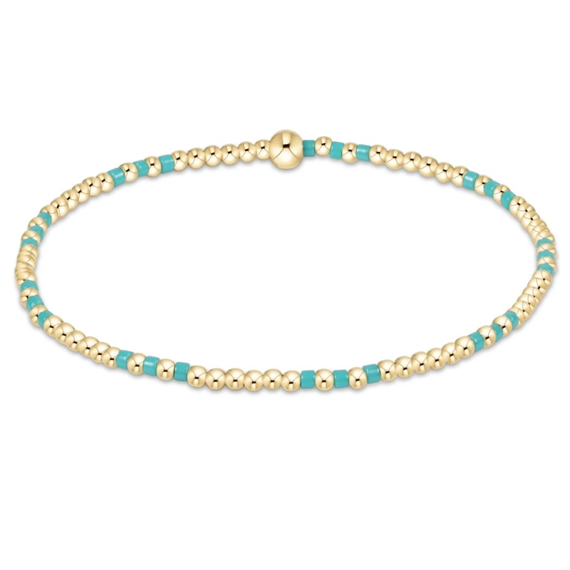 Hope Joy Pattern 2mm Bead Bracelet – Turquoise