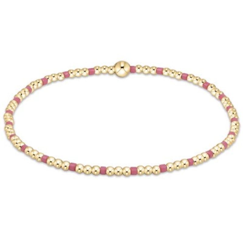 Hope Sincerity Pattern 2mm Bead Bracelet – Bright Pink