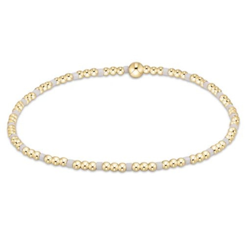 Hope Sincerity Pattern 2mm Bead Bracelet – White