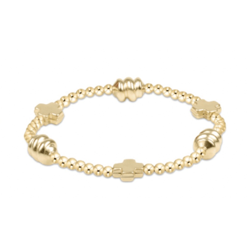 Signature Cross Admire Gold Pattern 3mm Bracelet