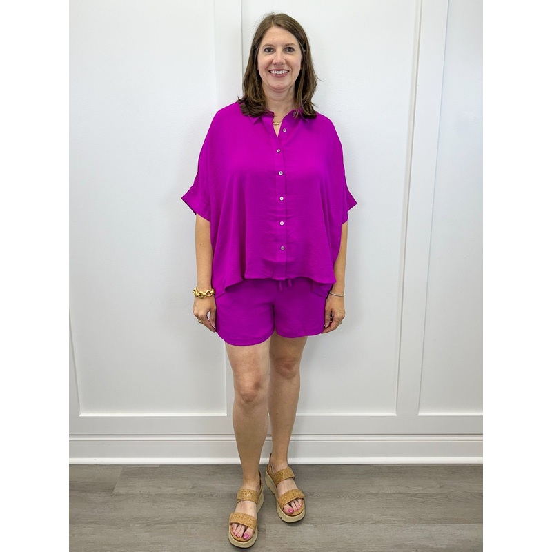 Solid Woven Top & Shorts Set – Wild Plum