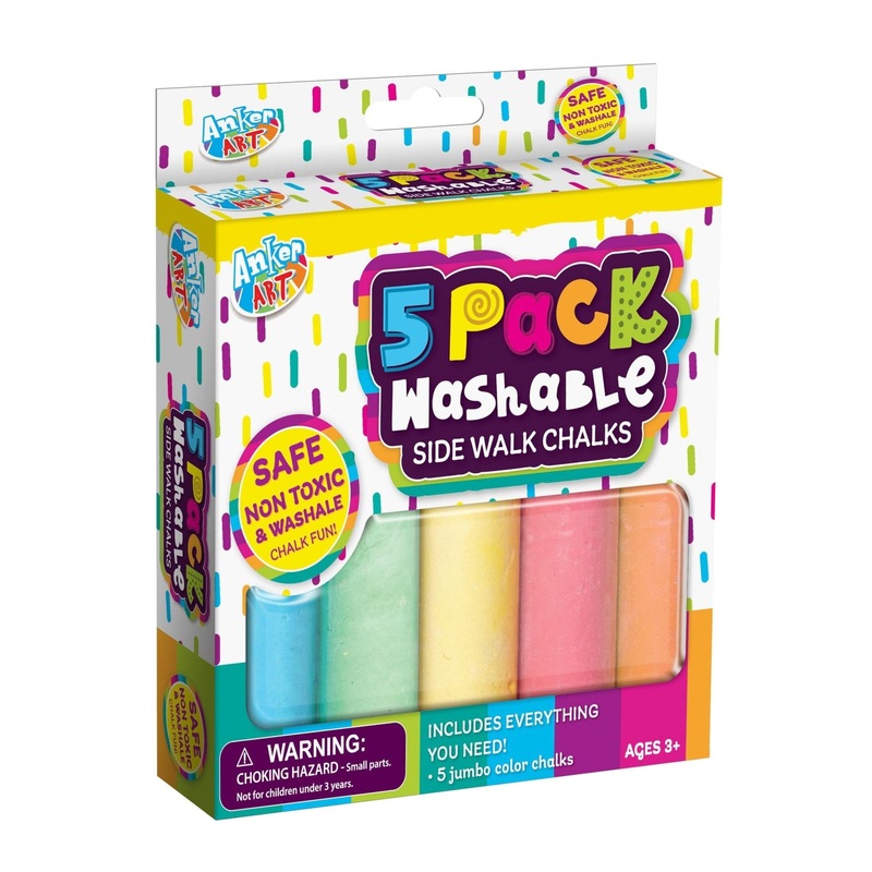 5 Pack Jumbo Sidewalk Chalk