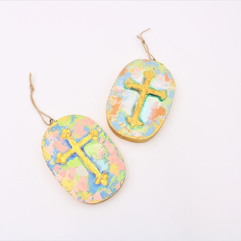 Hand Painted Cross Ornament