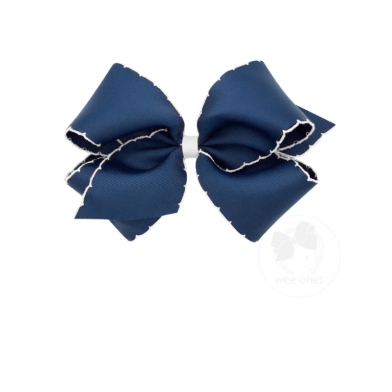 King Moonstitch Bow – Navy with White