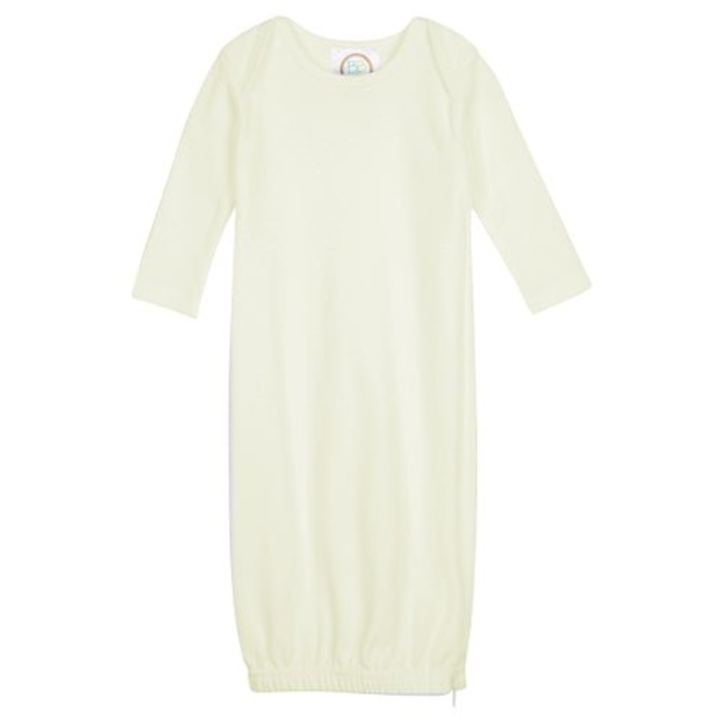 Unisex Long Sleeve Infant Gown – Ivory