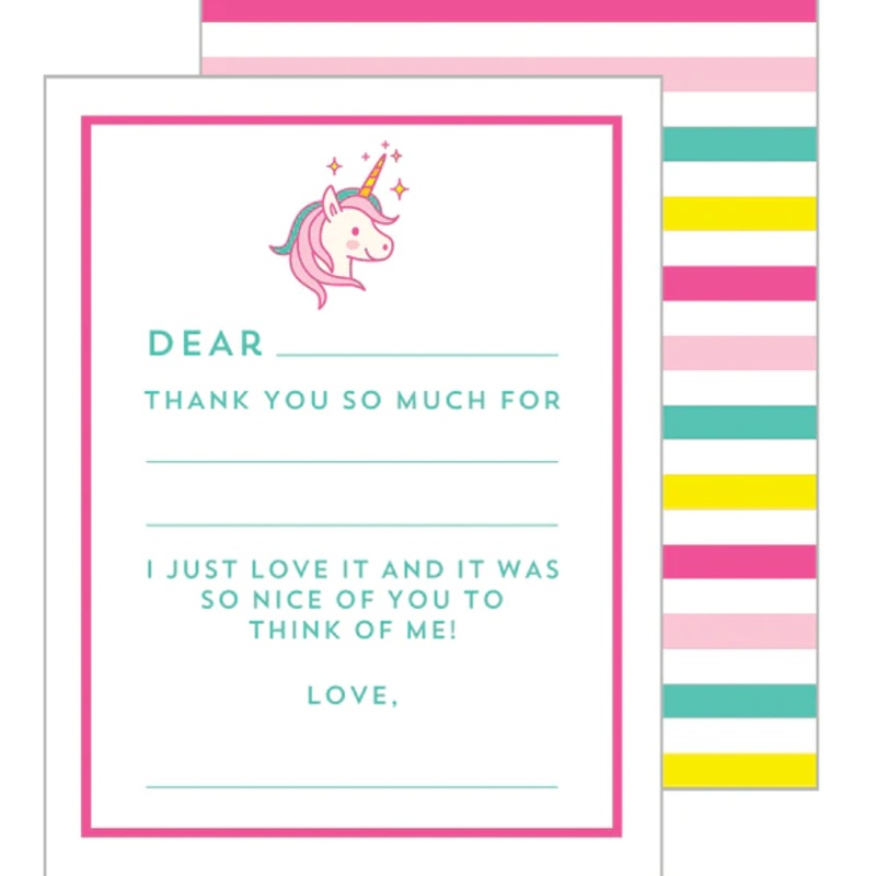 Fill in the Blank Flat Notecards – Unicorn