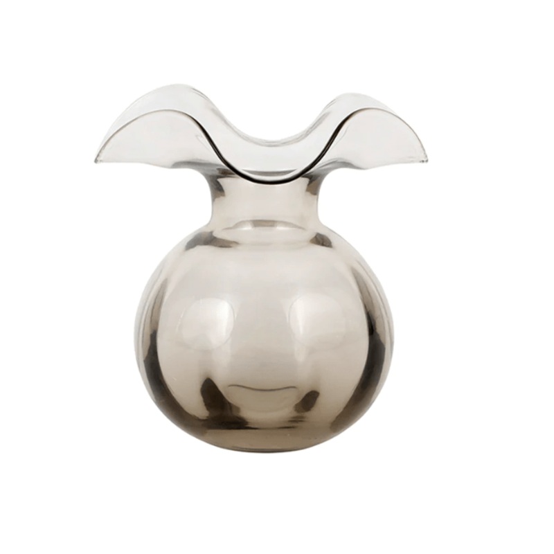 Hibiscus Glass Gray Bud Vase