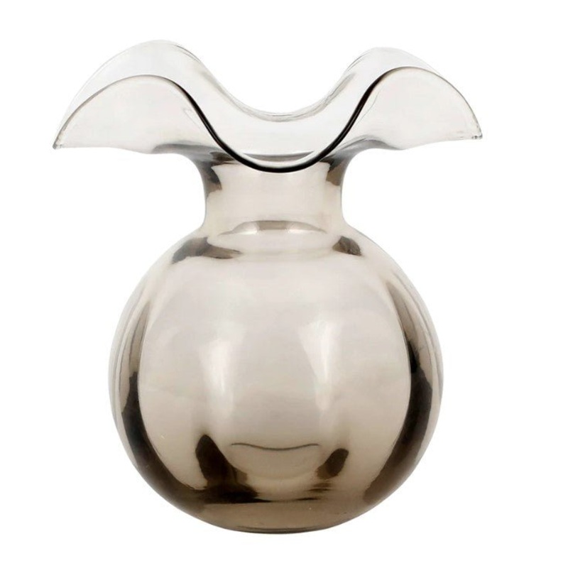 Hibiscus Glass Gray Medium Fluted Vase