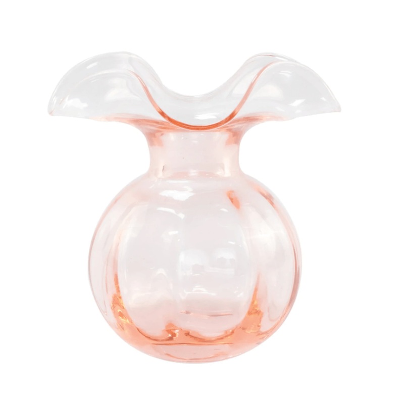Hibiscus Glass Pink Medium Fluted Vase