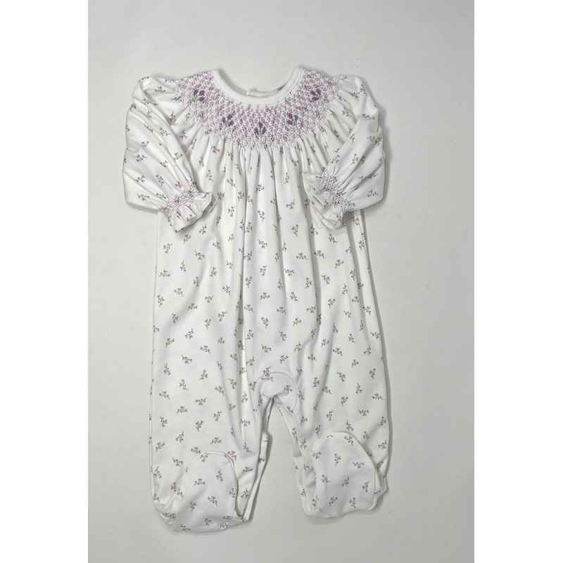 Joy Floral Hand Smocked Bishop Footie