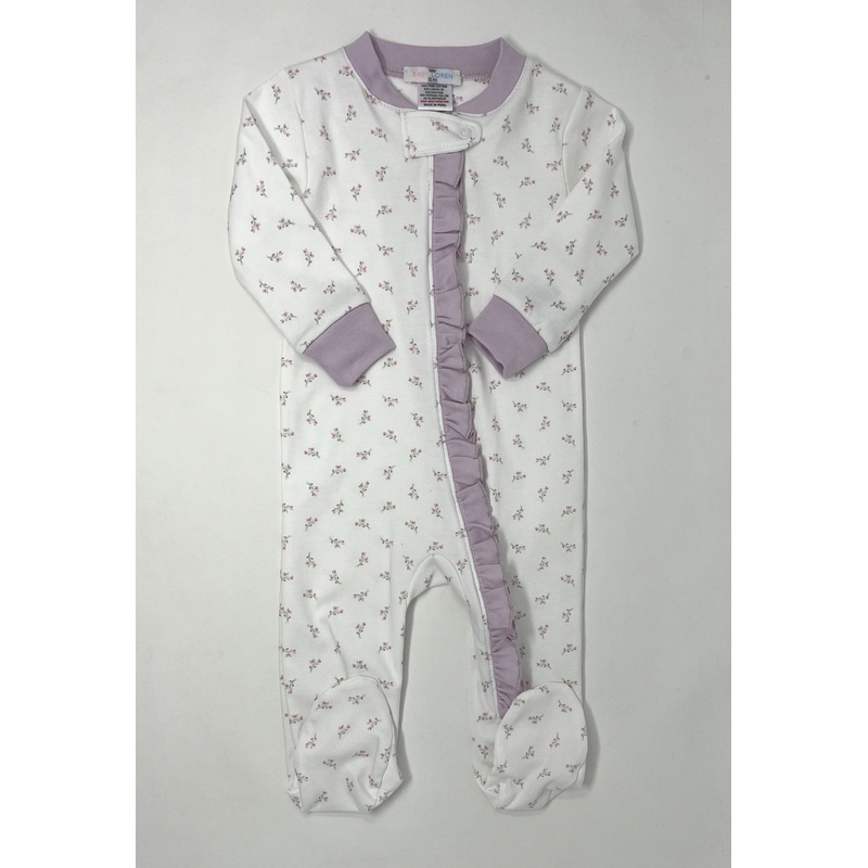 Joy Floral Pima Zipper Footie