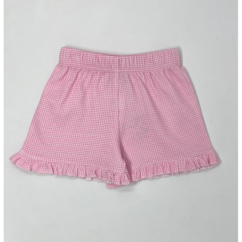 Light Pink Gingham Ruffle Short