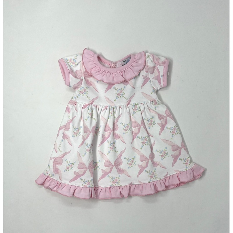 Pink Bows Pima Doll Gown