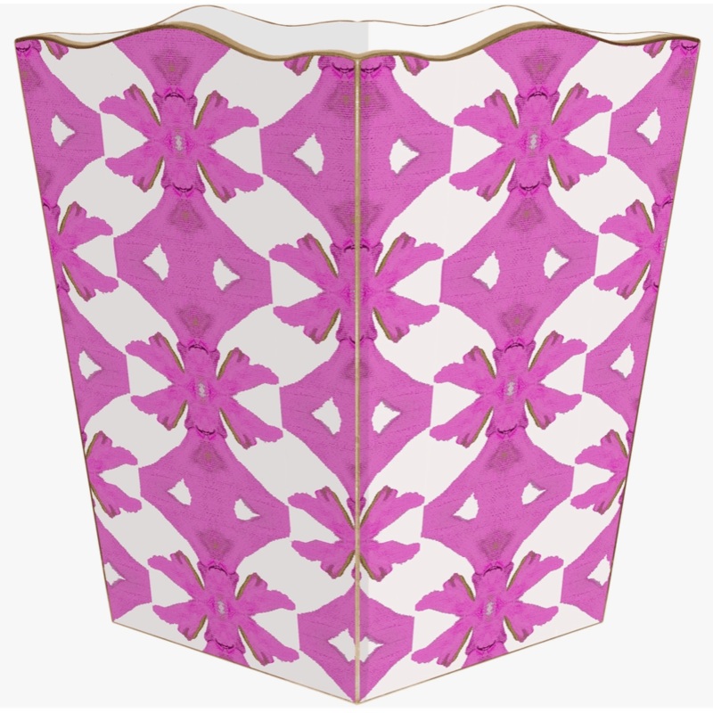 Pink Palms by Laura Park Party Blue Wastepaper Basket