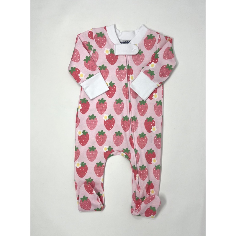 Berry Sweet Printed Zipper Footie