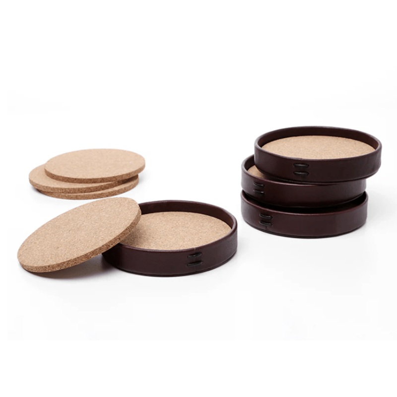 Cow Leather Coaster Set of 4