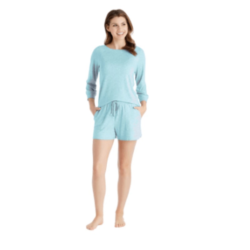 Dream 3/4 Sleeve Boat Neck Top And Short Set – Surf