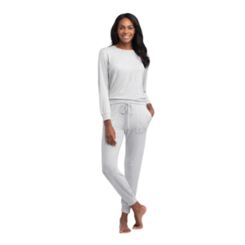 Dream Jersey Crew Neck Lounge Set – Heather Grey
