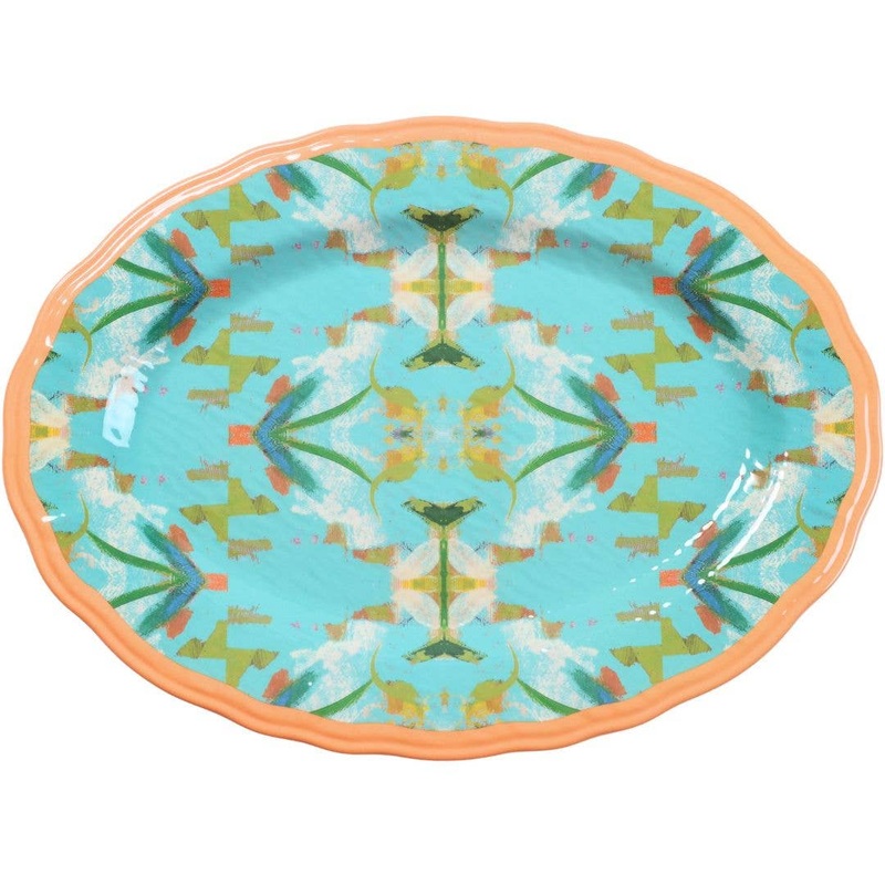 English Garden Turquoise Melamine: Platter