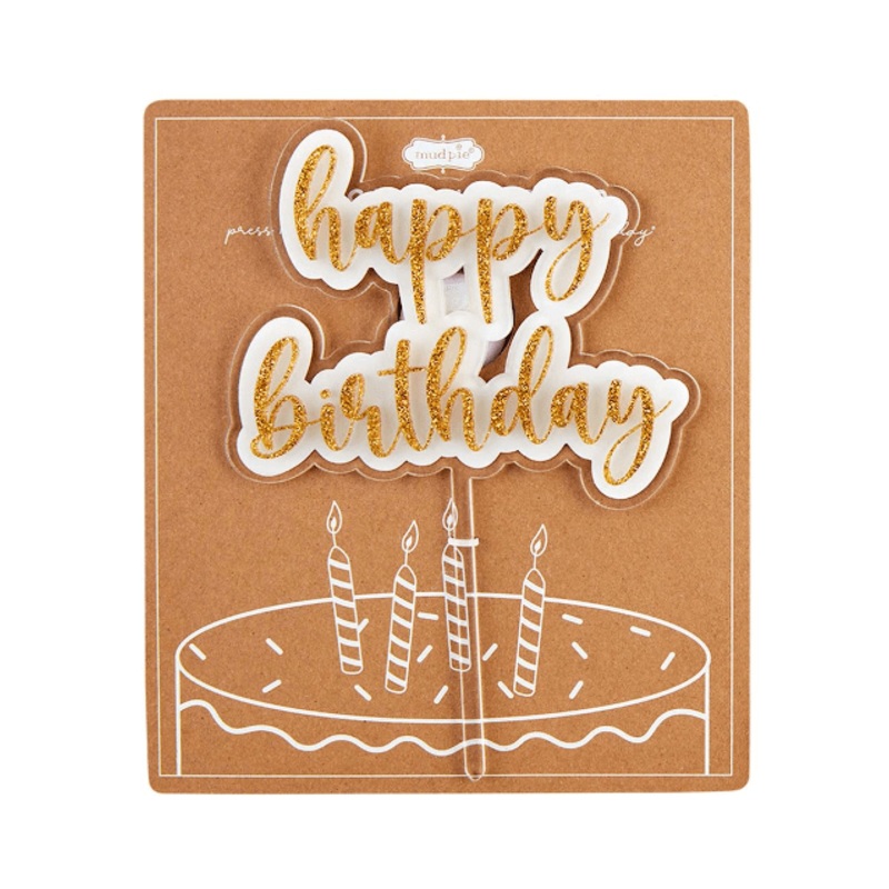 Gold Birthday Cake Topper