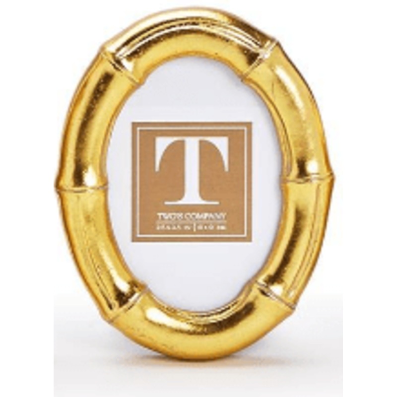 Gold Faux Bamboo Photo Frame – Oval 2 1/2 x 3 1/2