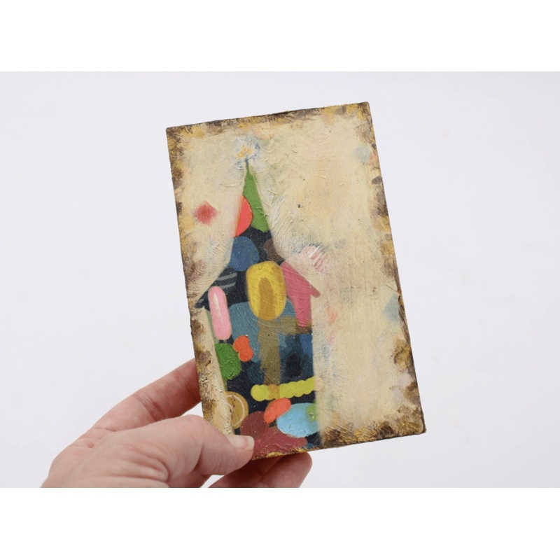 Handpainted Wood Box Sign – Abstract Church