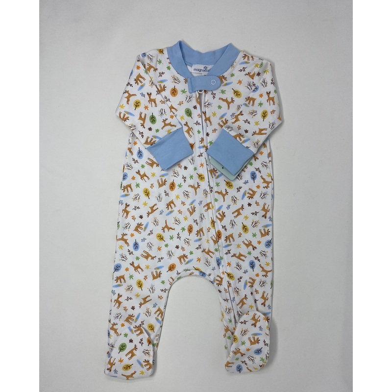 Into the Forest Printed Zipper Footie