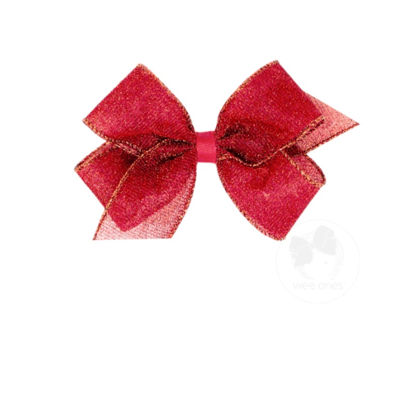 Medium Party Glitter Grosgrain Bow – Red