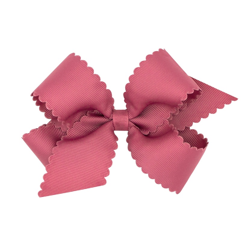 Medium Scalloped Edge Grosgrain Bow – Colonial Rose
