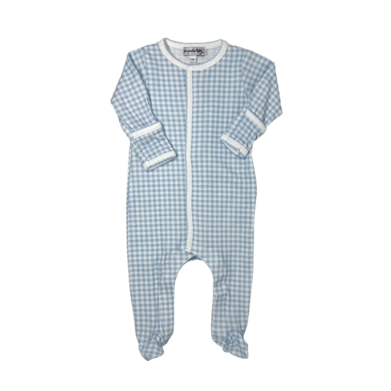 Mini Checks  Footie – Lt. Blue