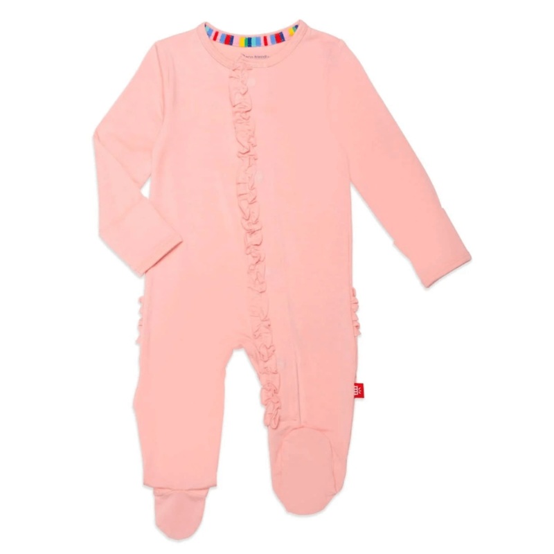 Peach Pop Magnetic Footie w/ Ruffles