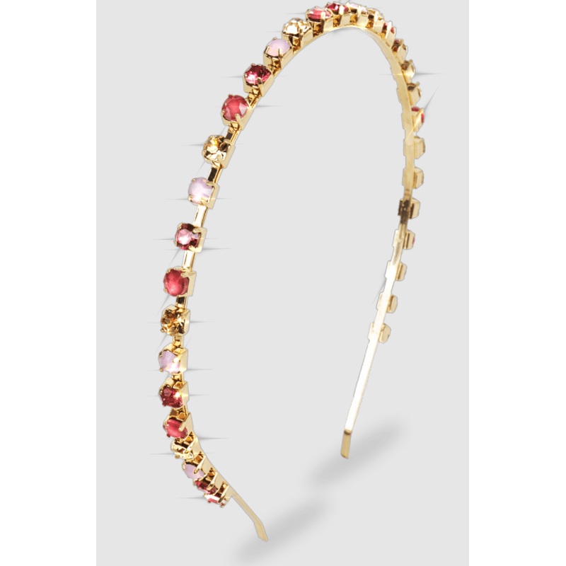 Skinny Multi Crystal Headband – Light Rose