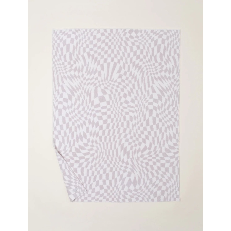 Cozychic Checkered Blanket – Cream/Stone