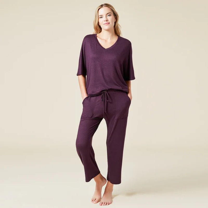 Dream Relaxed V-Neck With Capri Lounge Set – Fig
