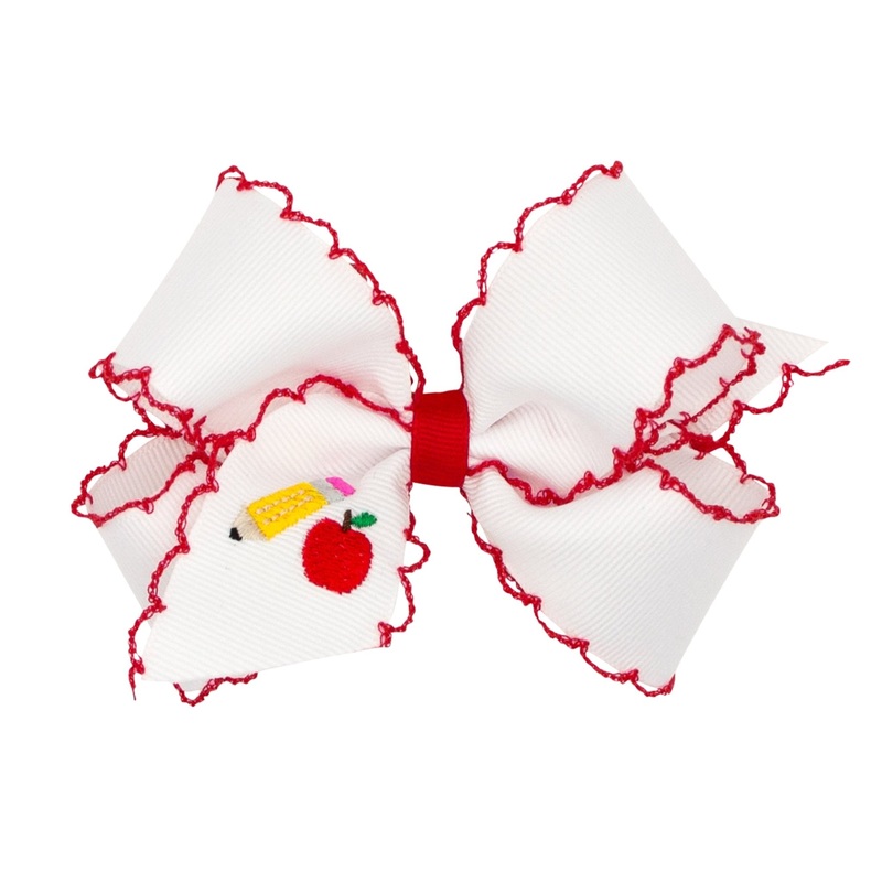 Medium Grosgrain Hairbow w/ Moonstitch Edge – Pencil Embroidery