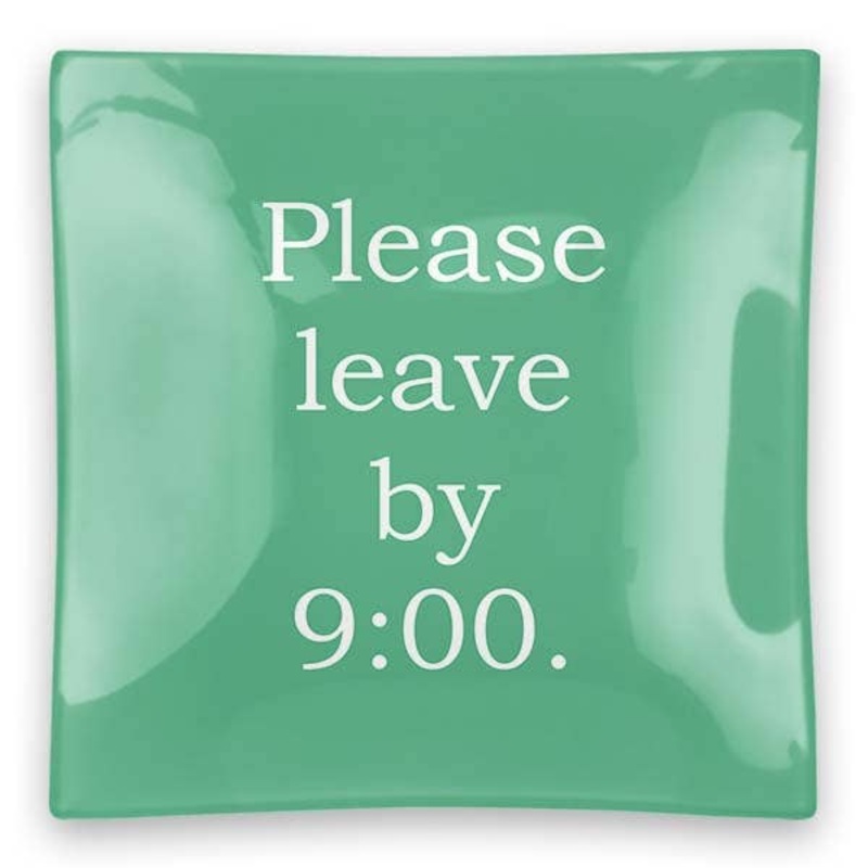 Square Glass Tray – Please Leave