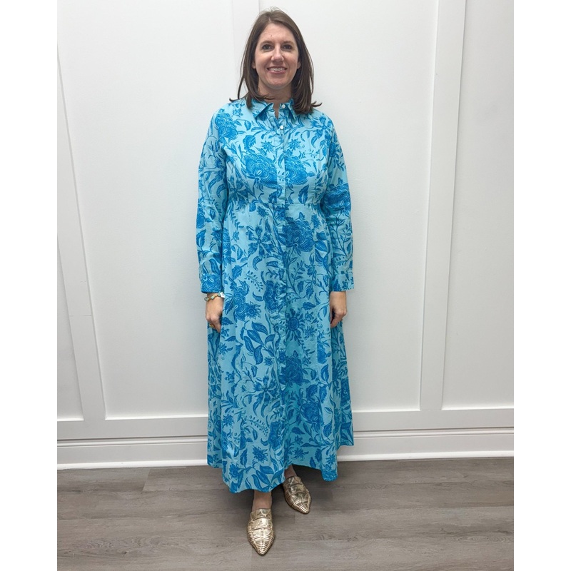 Classic Shirtdress – Blue Blossoms