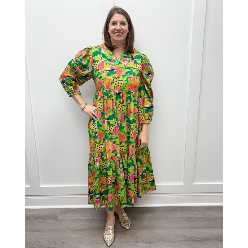 Jenny L/S Maxi Dress – Tropical Mirage