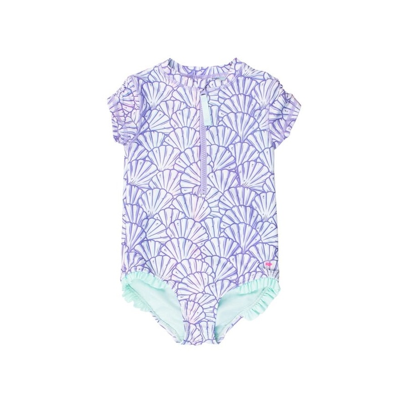 Magical Mermaid Short Sleeve Rash Guard One-Piece