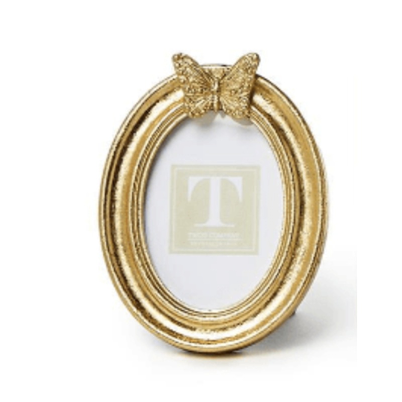 Golden Butterfly Oval Frame
