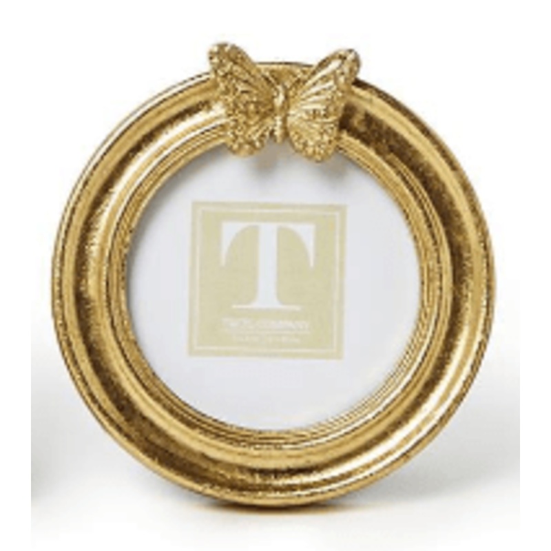 Golden Butterfly Round Frame