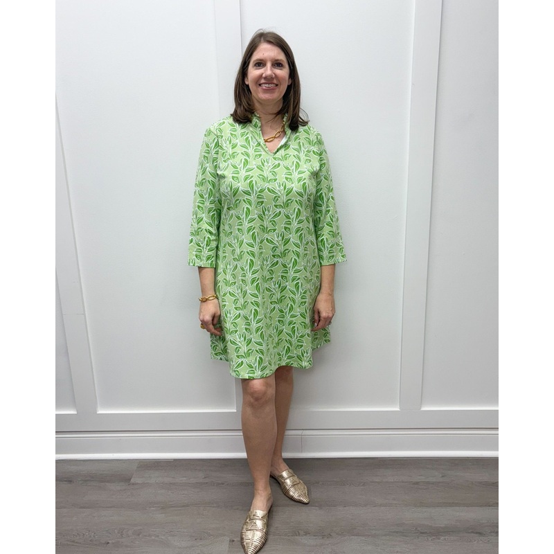 Lillian Dress – Abstract Greens