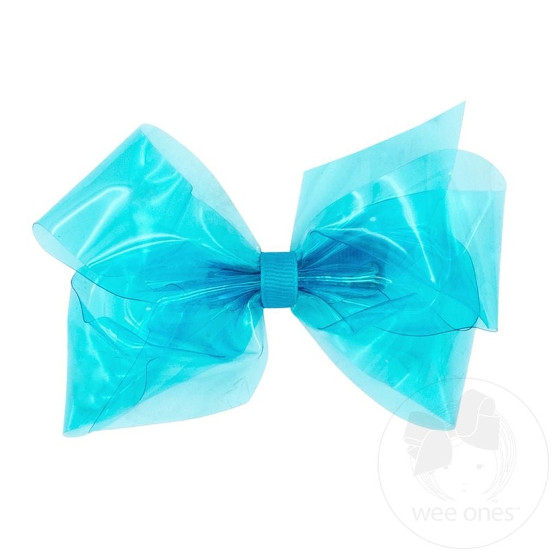 Medium Splish Splash Vinyl Bow – New Turquoise