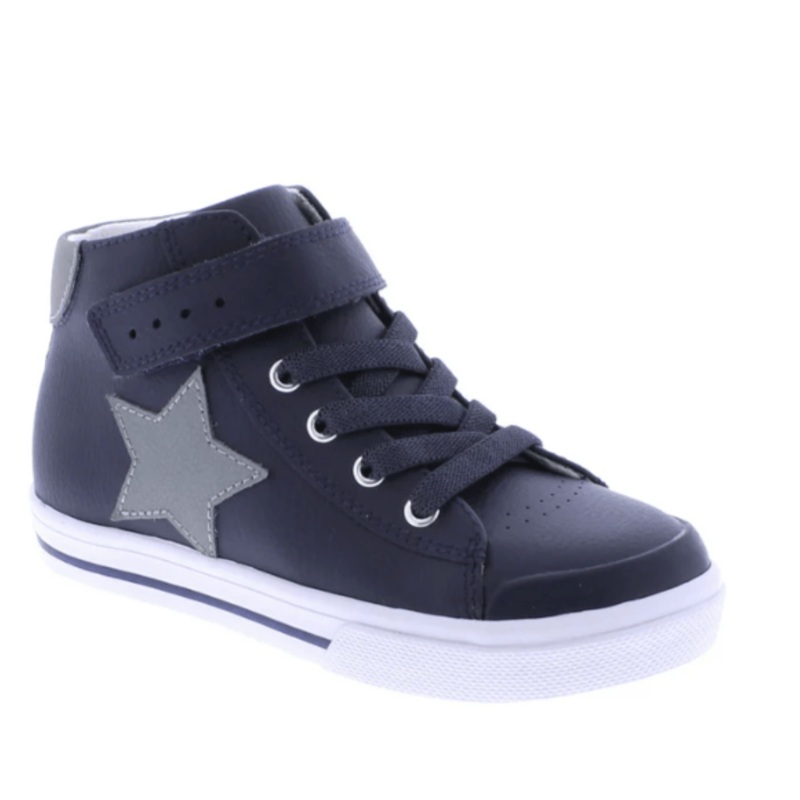 Riley – Navy/Gray Leather