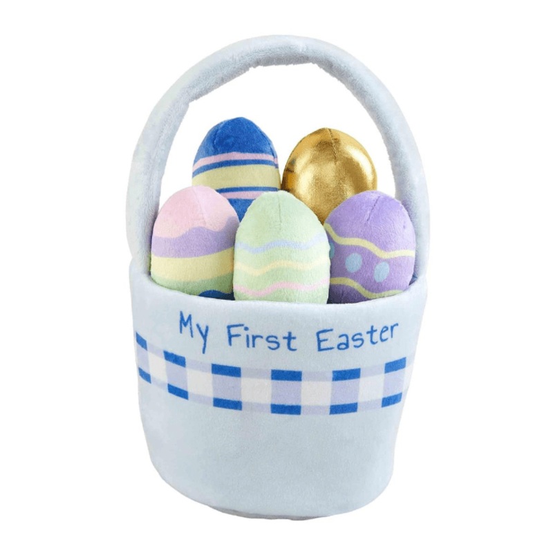 Blue My First Easter Basket Plush Set