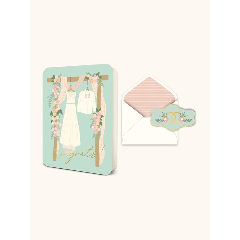 Congrats Wedding Attire Deluxe Greeting Card