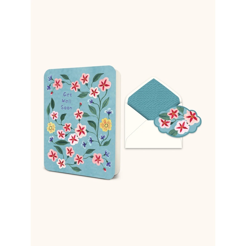 Get Well Soon Floral Deluxe Greeting Card